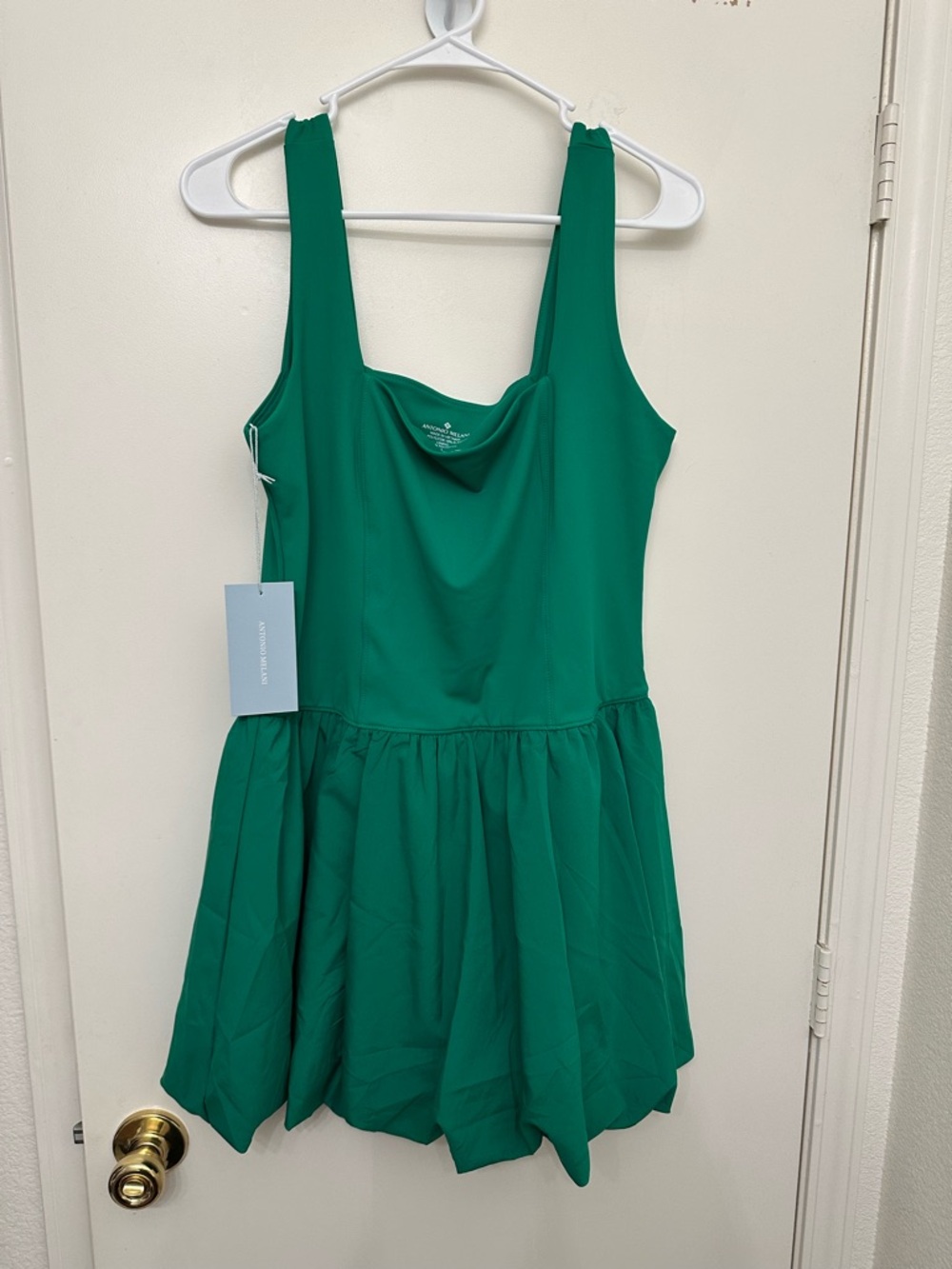 NWT ANTONIO MELANI Emerald Green Sleeveless Dress